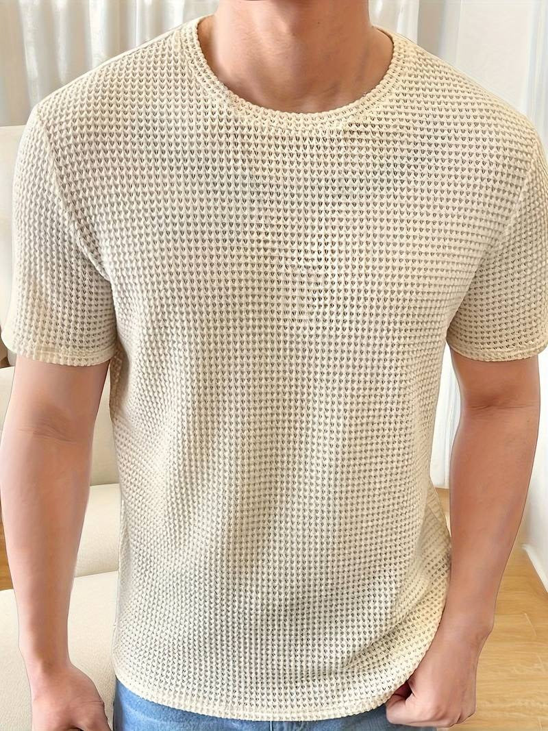 Men's Trendy Hollow Out Round Neck T-shirt | Ideal for Summer