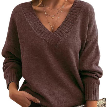 Adriana - Timeless V-Neck Cashmere Sweater for Women