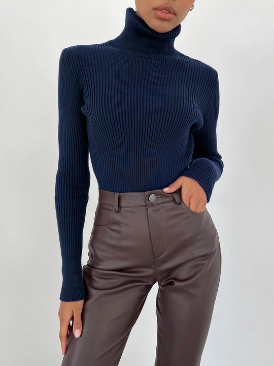 Women's Slim Fit Knitted Turtleneck Jumper | Ideal for Autumn/Winter