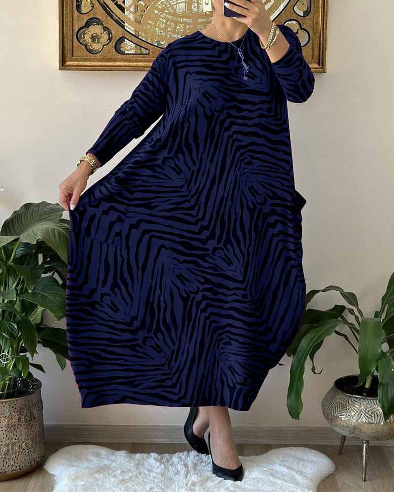 Women's Chic Cotton Maxi Dress with Pockets for Plus Size-4