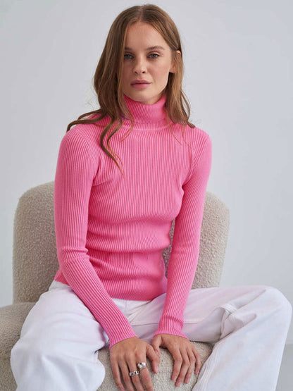 Women's Slim Fit Knitted Turtleneck Jumper | Ideal for Autumn/Winter