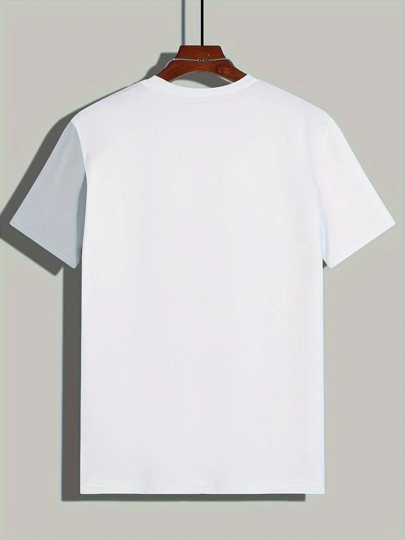 Men's Modern Color Block Crew Neck T-shirt | Ideal for Summer