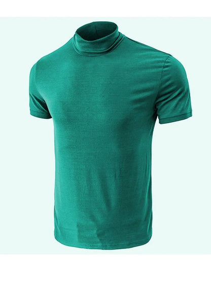 Men's Classic Fit Plain Turtleneck T-shirt | Ideal for Summer