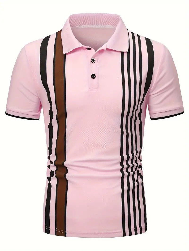 Men's Relaxed Fit Striped Polo Shirt | Ideal for Summer