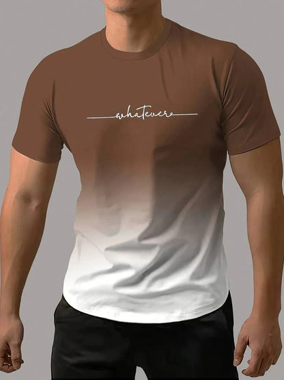 Men's Stylish Ombre Style T-shirt with Whatevere Print | Ideal for Summer