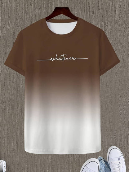 Men's Stylish Ombre Style T-shirt with Whatevere Print | Ideal for Summer