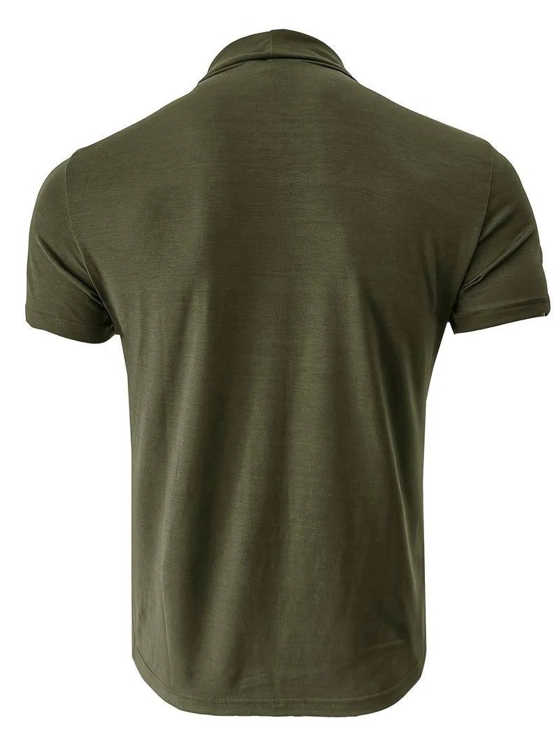 Men's Classic Fit Plain Turtleneck T-shirt | Ideal for Summer