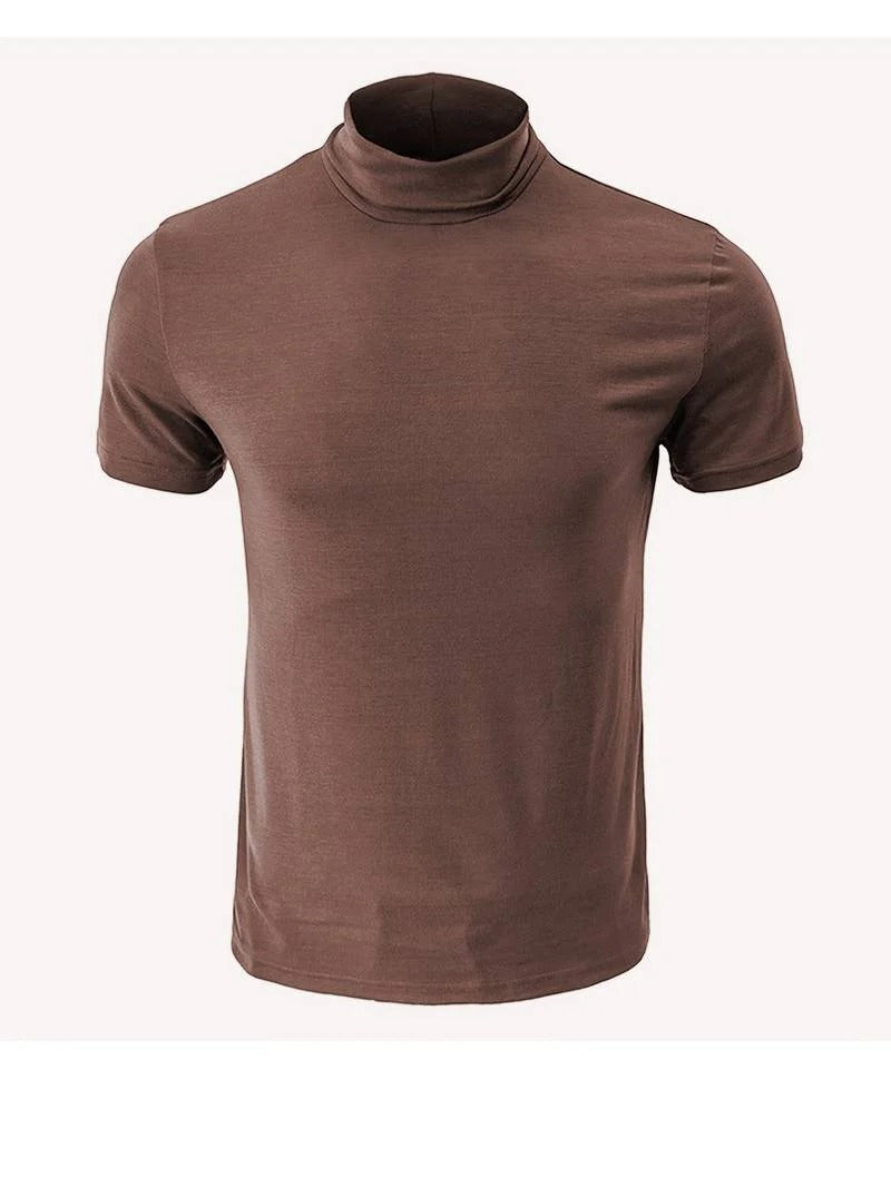 Men's Classic Fit Plain Turtleneck T-shirt | Ideal for Summer