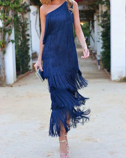 Anna - Elegant Boho Tassel Dress for Women