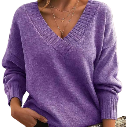 Adriana - Timeless V-Neck Cashmere Sweater for Women