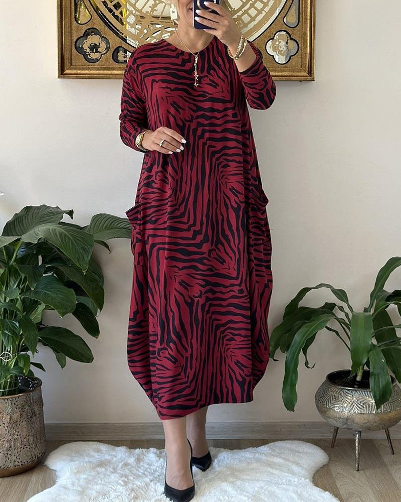 Variant image for Women's Chic Cotton Maxi Dress with Pockets for Plus Size-1