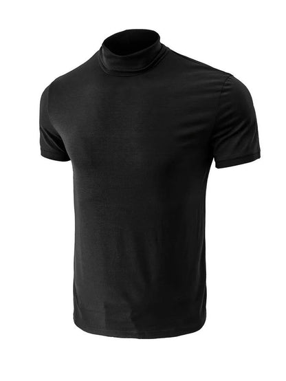 Men's Classic Fit Plain Turtleneck T-shirt | Ideal for Summer