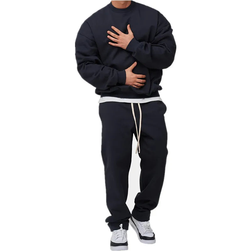 Men's Colour Block Casual Athletic Jacket & Joggers Tracksuit Set | Ideal for All Seasons