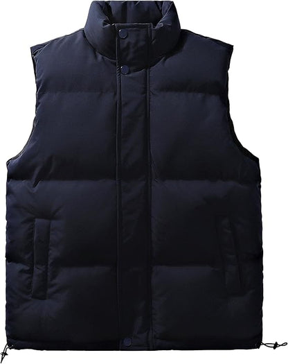 Men's Elegant Stand Collar Body Warmer with Pockets and Zipper | Ideal for Winter