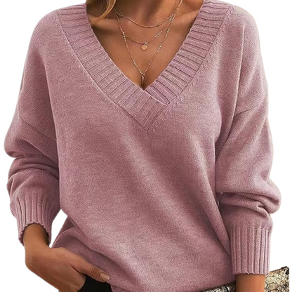 Adriana - Timeless V-Neck Cashmere Sweater for Women