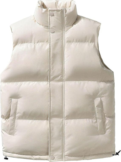 Men's Elegant Stand Collar Body Warmer with Pockets and Zipper | Ideal for Winter