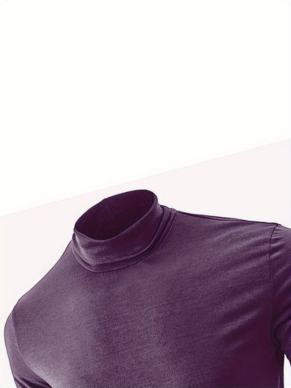 Men's Classic Fit Plain Turtleneck T-shirt | Ideal for Summer