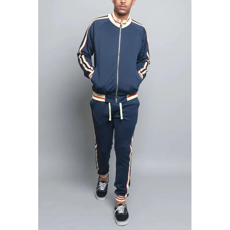 Men's Stylish Casual Full Zip Jacket & Joggers Tracksuit Set | Comfortable Streetwear