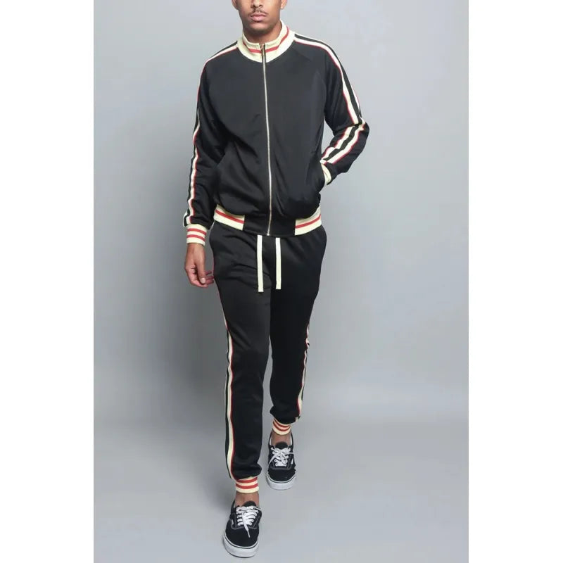 Men's Stylish Casual Full Zip Jacket & Joggers Tracksuit Set | Comfortable Streetwear