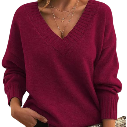 Adriana - Timeless V-Neck Cashmere Sweater for Women