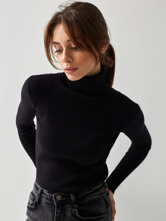 Women's Slim Fit Knitted Turtleneck Jumper | Ideal for Autumn/Winter