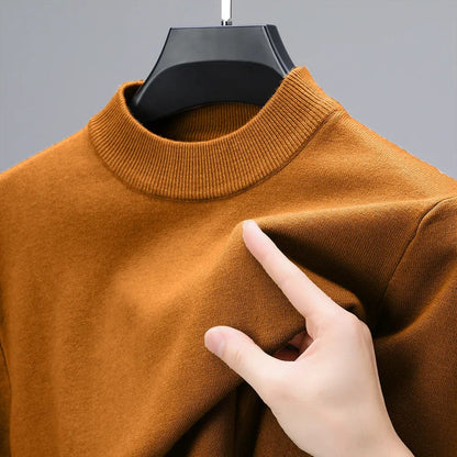 Men's Casual Plain Color Round Neck Knit Jumper | Ideal for Autumn/Winter