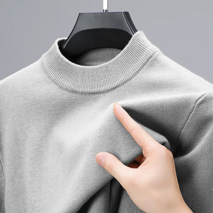 Men's Casual Plain Color Round Neck Knit Jumper | Ideal for Autumn/Winter