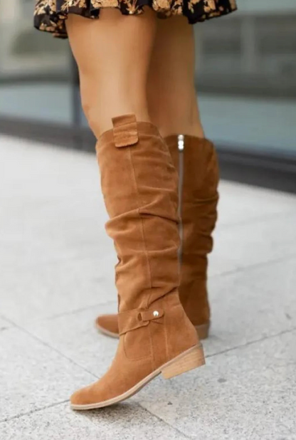 Adeline - Classic Knee-Length Suede Boots for a Timeless Look for Women