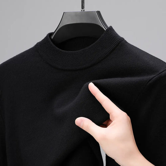 Men's Casual Plain Color Round Neck Knit Jumper | Ideal for Autumn/Winter