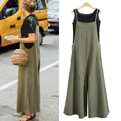 Women's Oversized Sleeveless Jumpsuit with Wide Leg Design | Ideal for Spring/Summer