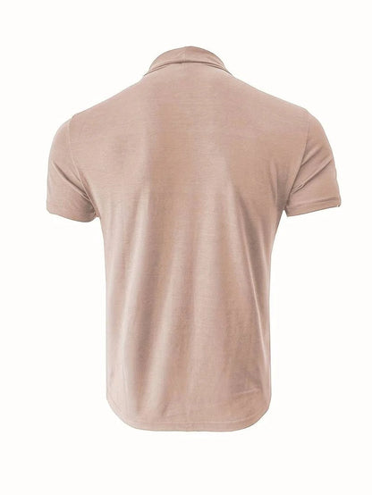 Men's Classic Fit Plain Turtleneck T-shirt | Ideal for Summer