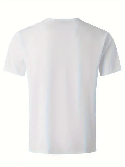 Men's Casual V-neck Solid Color T-shirt | Ideal for Summer