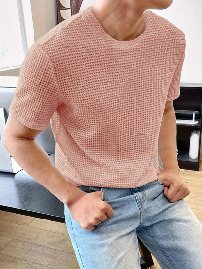 Men's Trendy Hollow Out Round Neck T-shirt | Ideal for Summer