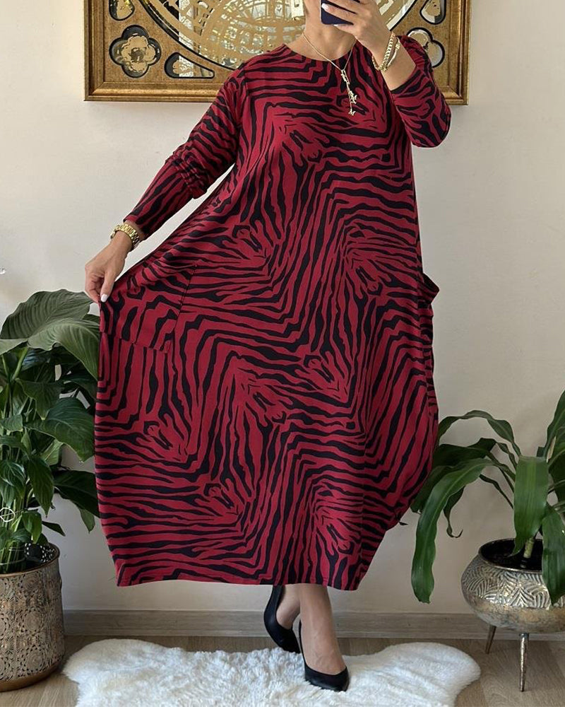 Women's Chic Cotton Maxi Dress with Pockets for Plus Size-3