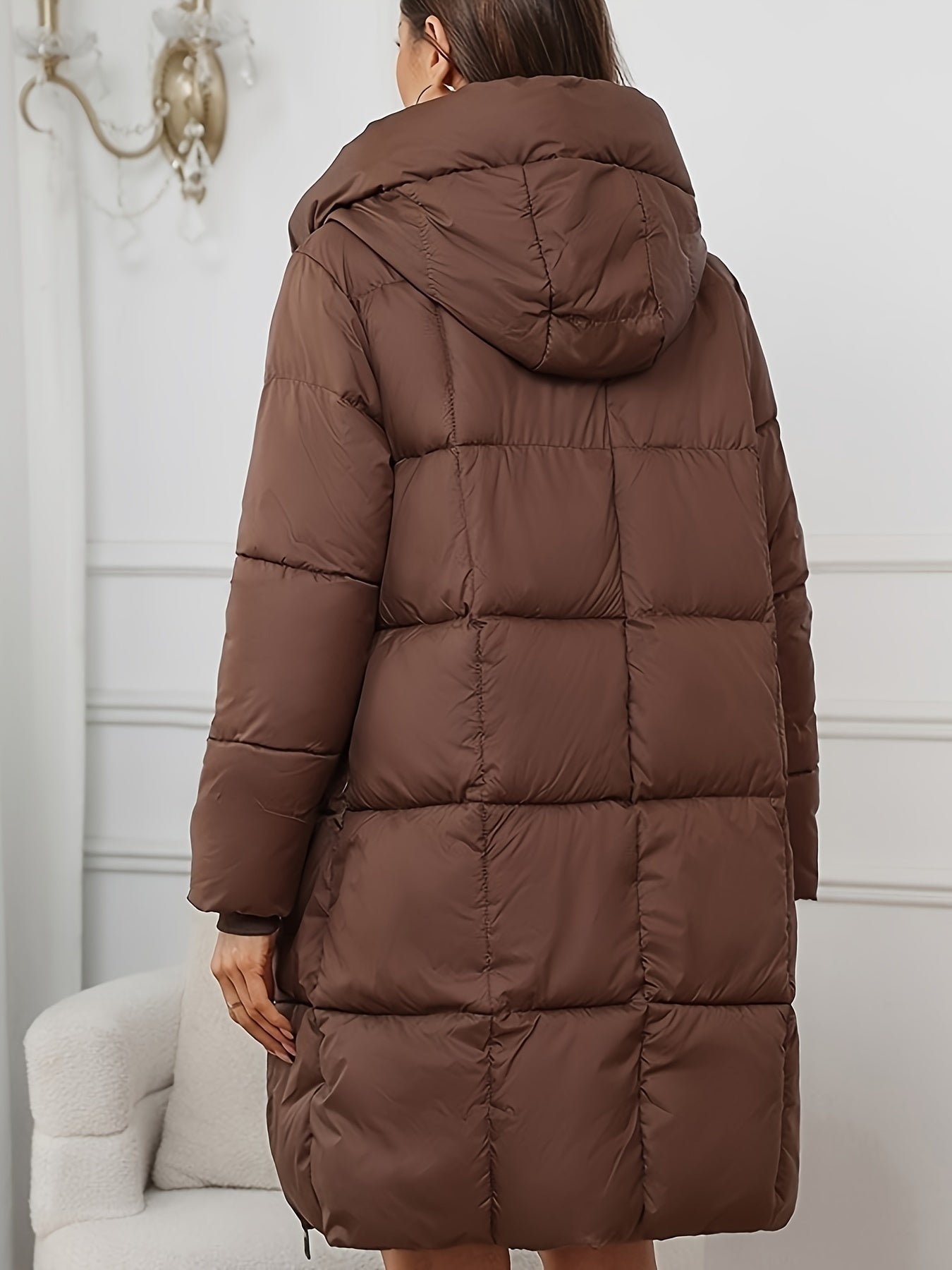 Warm Puffer Winter Jacket with Hood and Zipper for Women | Ideal for Winter