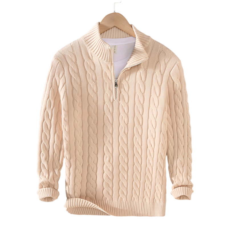 Men's Knitted Quarter-Zip Jumper | Ideal for Autumn/Winter