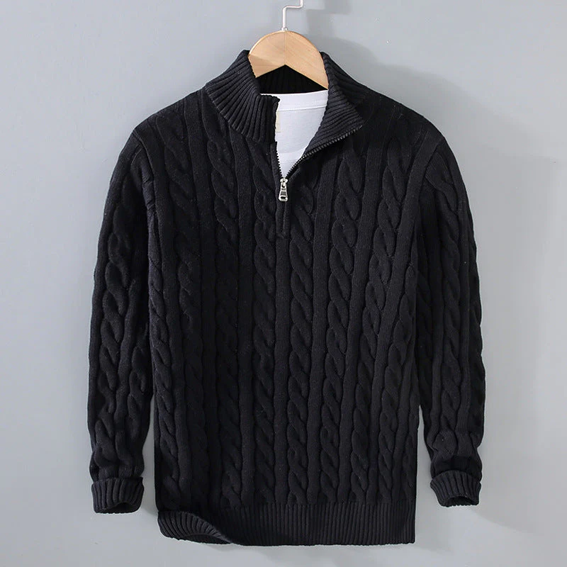 Men's Knitted Quarter-Zip Jumper | Ideal for Autumn/Winter