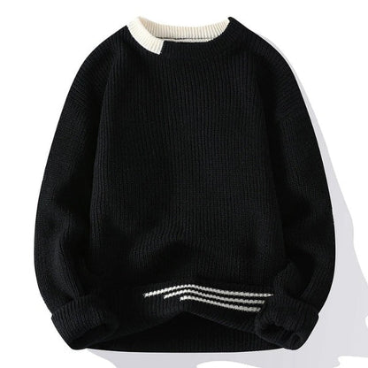 Men's Color Block Round Neck Knitted Jumper | Ideal for Autumn/Winter