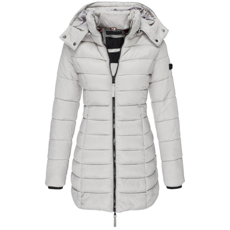 Lightweight Zip-up Puffer Jacket with Hood for Women | Ideal for Autumn/Winter