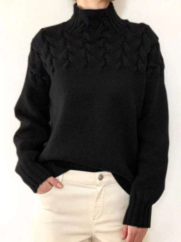 Women's Chic Cable Knit Turtleneck Jumper | Ideal for Autumn/Winter