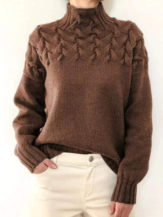 Women's Chic Cable Knit Turtleneck Jumper | Ideal for Autumn/Winter