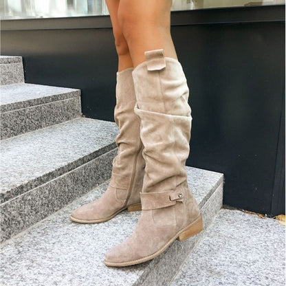 Adeline - Classic Knee-Length Suede Boots for a Timeless Look for Women