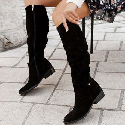 Adeline - Classic Knee-Length Suede Boots for a Timeless Look for Women